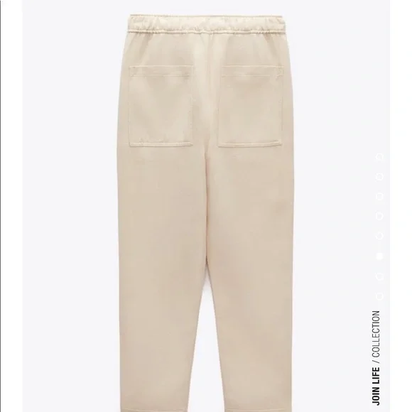 New Zara | Ecru Highrise Lose Ankle Athleisure Pants - Picture 15 of 15